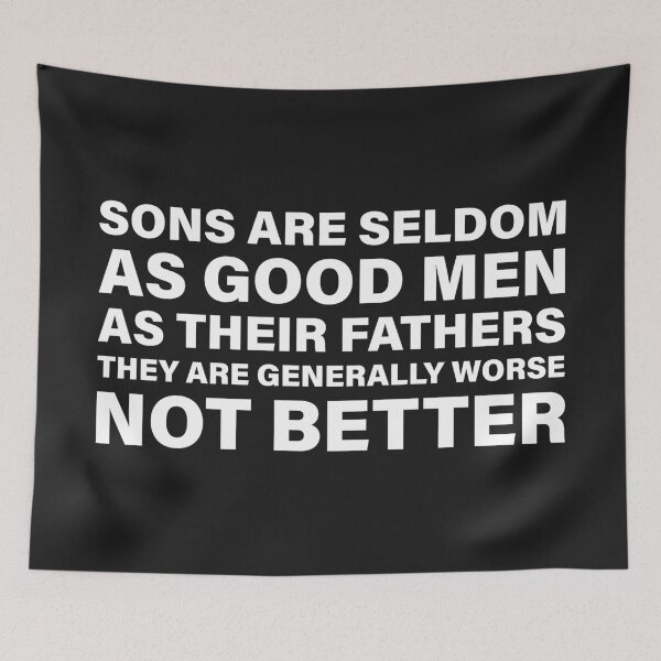 Item preview, Sons Are Seldom as Good Men as Their Fathers — The Odyssey Quote (Black Version) designed and sold by LiteraryRelics.