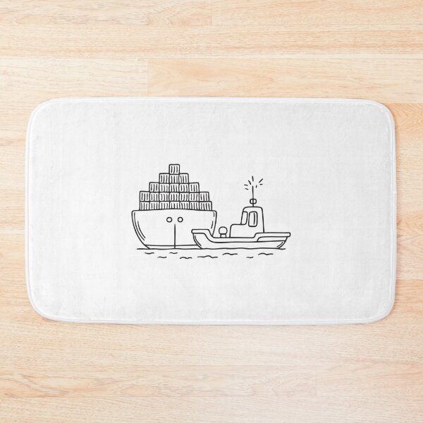 Item preview, Tugboat Near Moored Cargo Vessel designed and sold by rasagamastore.