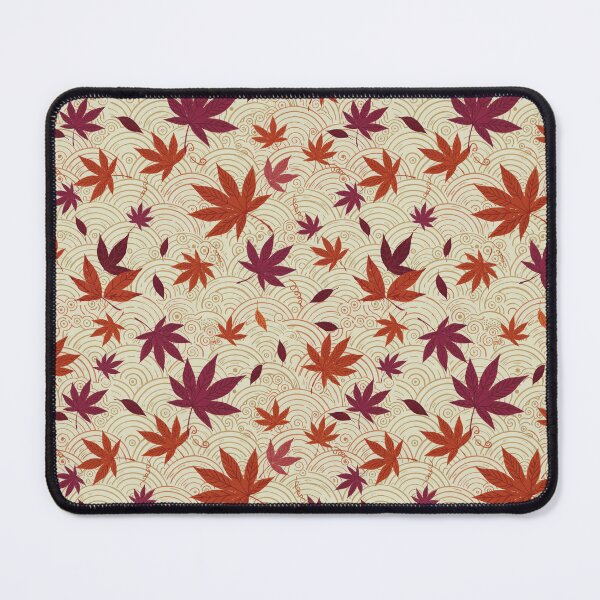Item preview, Autumn Maple Seigaiha Pattern – Japanese Wagara Botanical Wallpaper Design designed and sold by Tamas Das.