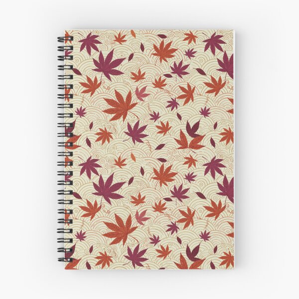 Item preview, Autumn Maple Seigaiha Pattern – Japanese Wagara Botanical Wallpaper Design designed and sold by Tamas Das.
