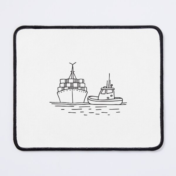 Item preview, Tugboat Maneuvering Near Freight Ship designed and sold by rasagamastore.