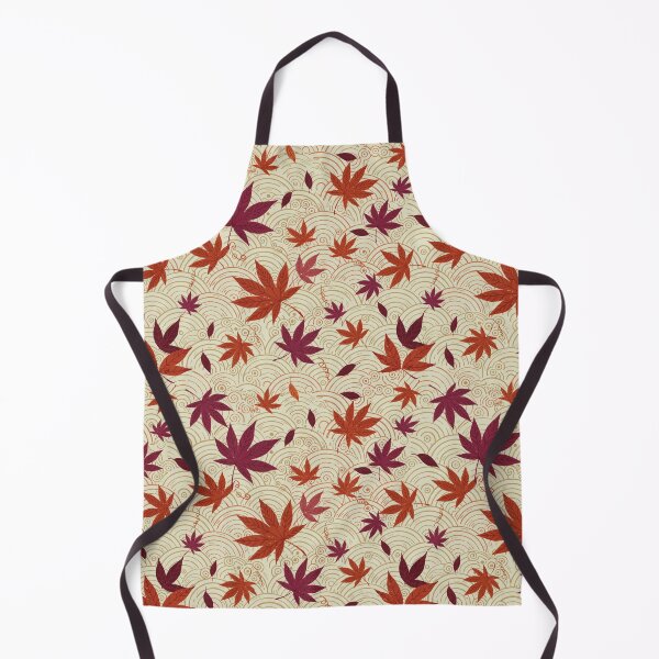 Item preview, Autumn Maple Seigaiha Pattern – Japanese Wagara Botanical Wallpaper Design designed and sold by Tamas Das.