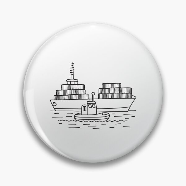Item preview, Tugboat Beside Floating Tire designed and sold by rasagamastore.