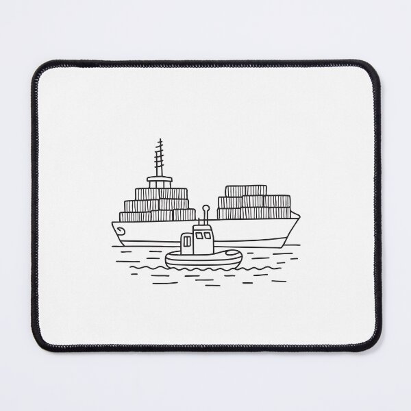 Item preview, Tugboat Beside Floating Tire designed and sold by rasagamastore.