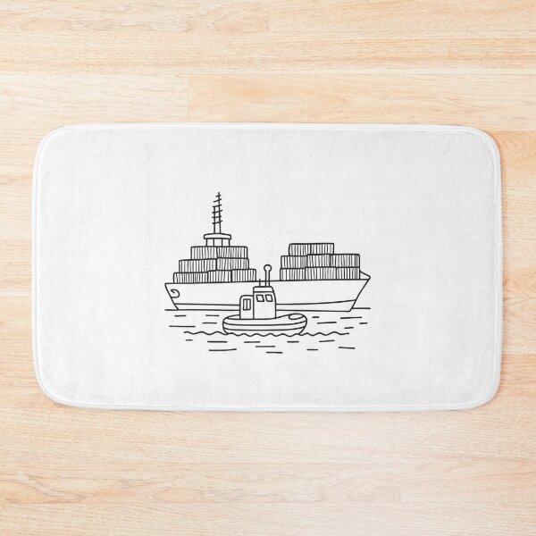 Item preview, Tugboat Beside Floating Tire designed and sold by rasagamastore.