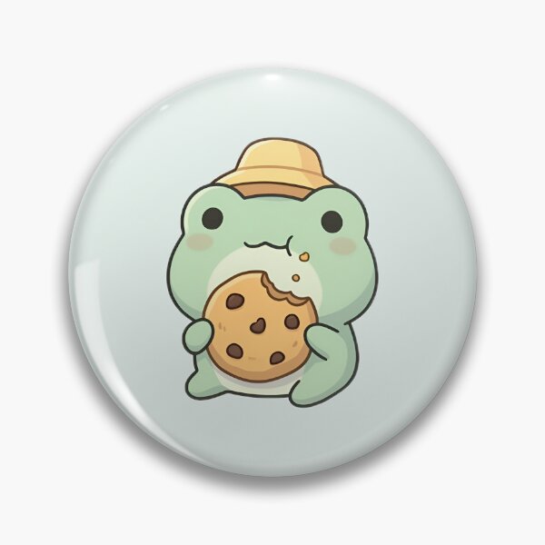Item preview, Cute Kawaii Frog eating a cookie designed and sold by pixellm.
