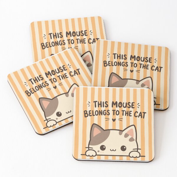 Item preview,  This Mouse Belongs To The Cat Mouse Pad – Funny Kawaii Peeking Cat Desk Accessory Cat Lover Gift Mouse Pad designed and sold by IconicDesignsXd.