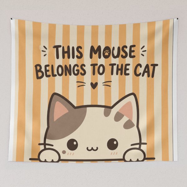 Item preview,  This Mouse Belongs To The Cat Mouse Pad – Funny Kawaii Peeking Cat Desk Accessory Cat Lover Gift Mouse Pad designed and sold by IconicDesignsXd.