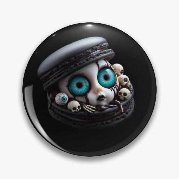 Item preview, Creepy Cute Dark Macaron Doll with Chocolate Drip designed and sold by LujziWorld.