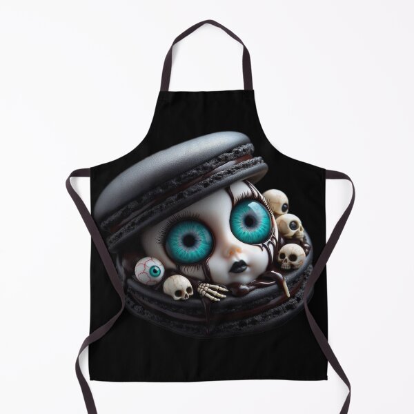 Item preview, Creepy Cute Dark Macaron Doll with Chocolate Drip designed and sold by LujziWorld.