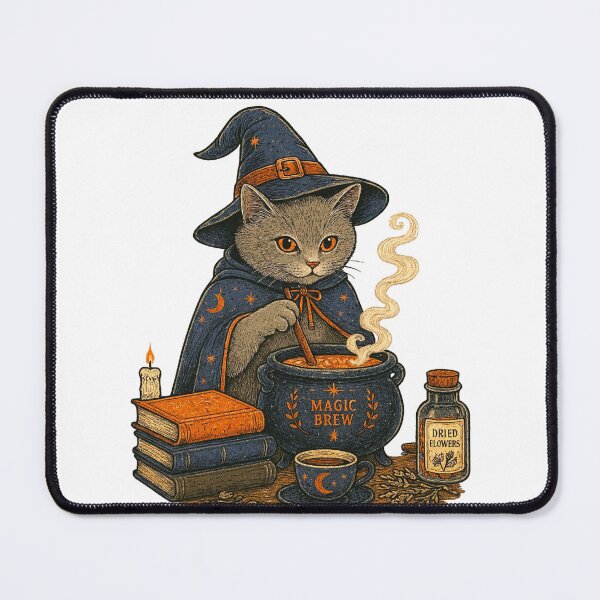Item preview, Cat Witch Brewing Potion designed and sold by AtlantiqArt.