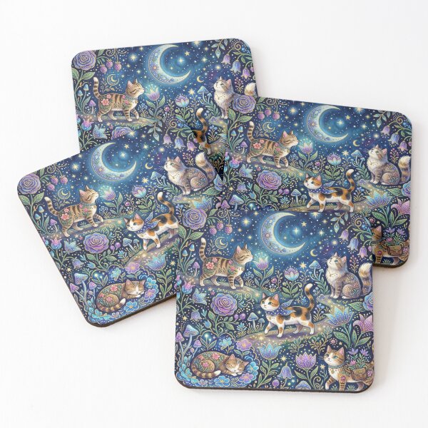 Item preview, Cats and Flowers Under the Moon designed and sold by Iampoji.