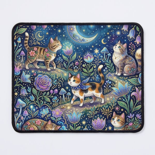 Item preview, Cats and Flowers Under the Moon designed and sold by Iampoji.