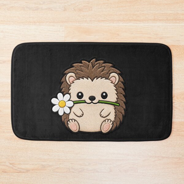 Item preview, Cute Hedgehog Holding a Flower Embroidery Patch designed and sold by ColorSplash123.