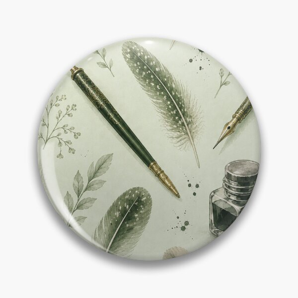 Item preview, Vintage Feather & Ink Writer Pattern | Antique Quill Illustration | Literary Cottagecore Seamless Design designed and sold by Hookesmode.