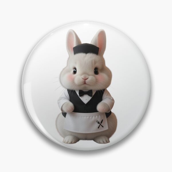 Item preview, Cute Fluffy Bunny Waiter in Tuxedo – Funny Restaurant Rabbit Art designed and sold by lovelistivkaa.