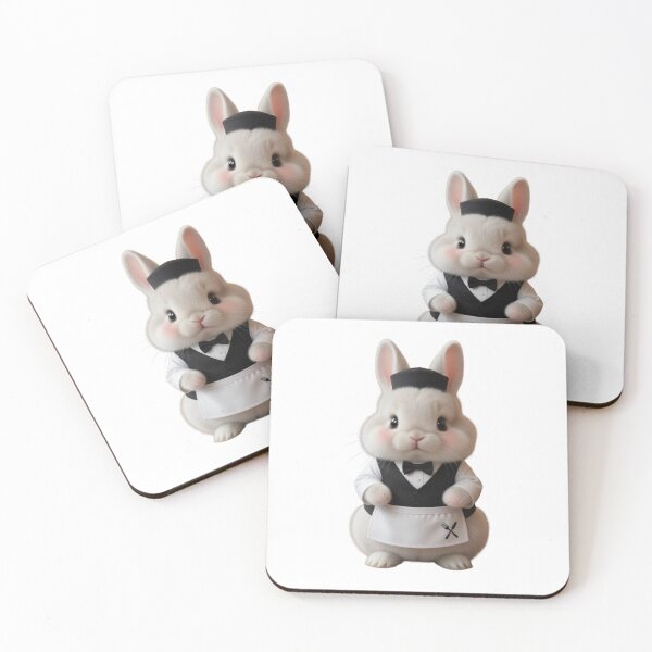 Item preview, Cute Fluffy Bunny Waiter in Tuxedo – Funny Restaurant Rabbit Art designed and sold by lovelistivkaa.