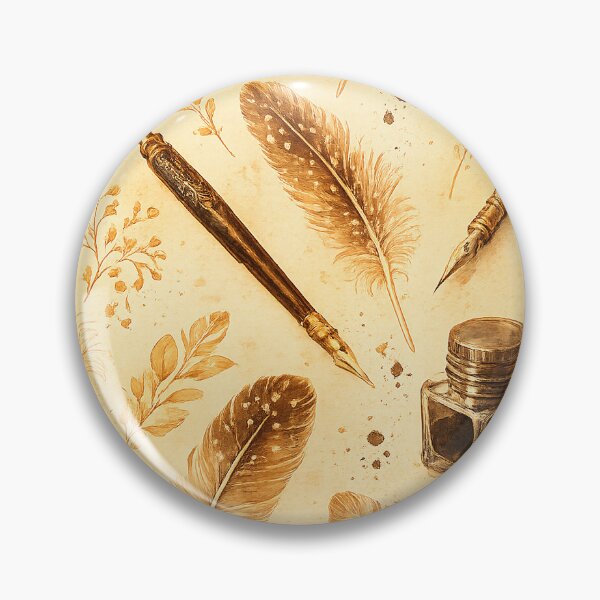 Item preview, Vintage Feather & Ink Writer Pattern | Antique Quill Illustration | Literary Cottagecore Seamless Design designed and sold by Hookesmode.