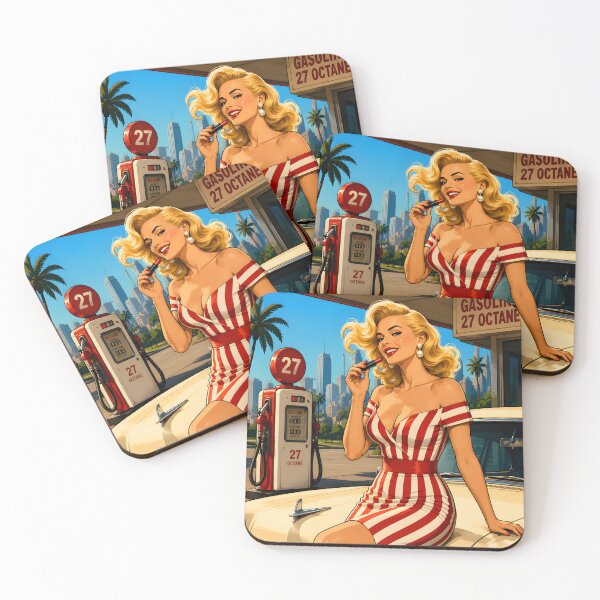 Item preview, No Rules Just Drive - Retro Gas Station Girl - Vintage Car Aesthetic | 80s Mommy Vibes | Glamor Gaming Aesthetic Style designed and sold by Ivory Code.