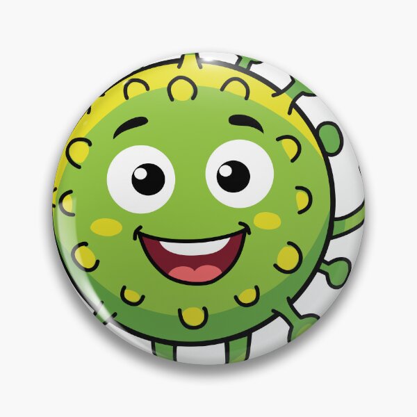 Item preview, Cute smiling green virus mascot waving hello designed and sold by nesgalina.