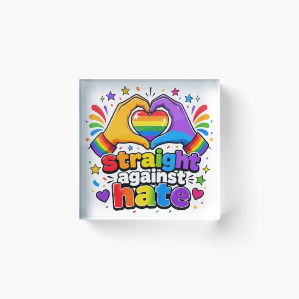 Item preview, Straight Against Hate Rainbow Pride Ally Design designed and sold by UrbanKangaroo.