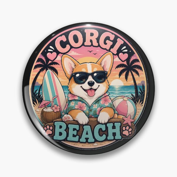 Item preview, Corgi Beach Summer Vibes designed and sold by AstraDrip Studio.