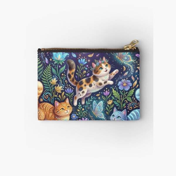 Item preview, Whimsical Cats in Magical Flower Garden designed and sold by Iampoji.