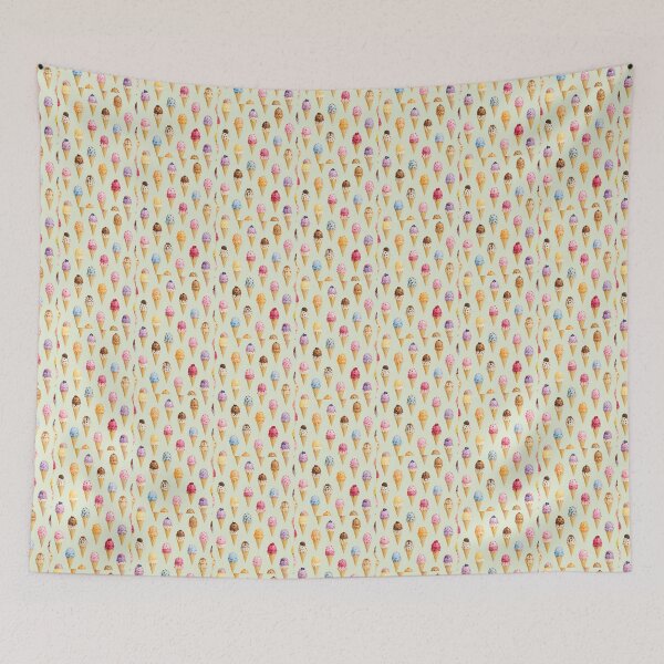 Item preview, Watercolor Ice Cream Cones Pattern | Pastel Summer Dessert Wall Art | Cute Seamless Ice Cream Illustration designed and sold by Hookesmode.