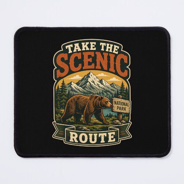 Item preview, Take The Scenic Route Vintage National Park Bear designed and sold by Mr Lee.