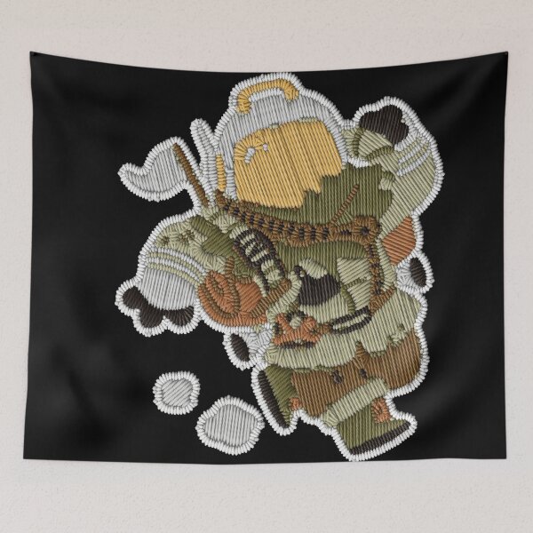 Item preview, The Protagonist Embroidery Patch Action – Cozy Outer Wilds Space Explorer Sticker designed and sold by · GAMING SOUL ·.