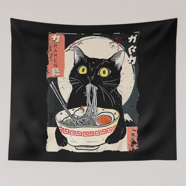 Item preview, Ramen Black Cat Japanese Food Lover designed and sold by AmaXONIC.