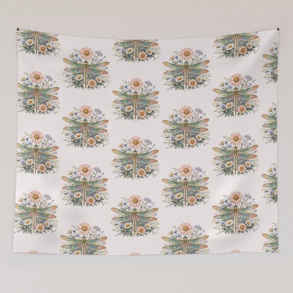Item preview, Floral dragonfly designed and sold by Tiny-Love ⭐⭐⭐⭐⭐.