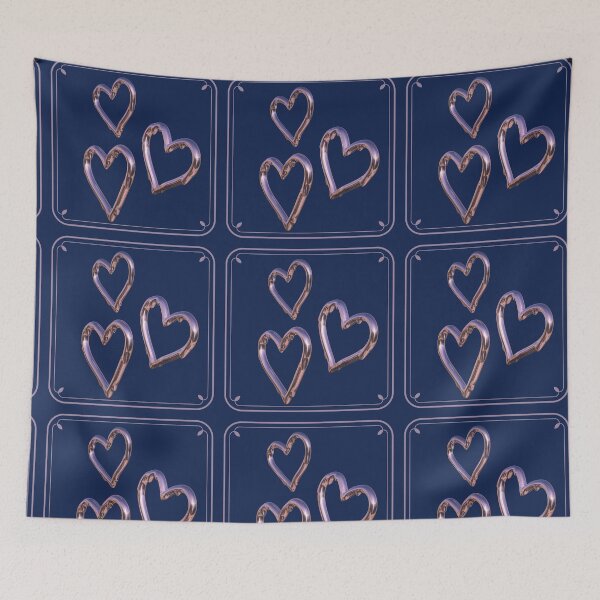 Item preview, Rose Gold Hearts | Romantic Midnight Blue Aura designed and sold by Rawafi Art Studio.