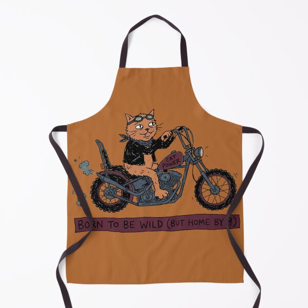 Item preview, Born To Be Wild But Home By 9 Funny Cat Biker designed and sold by PM.