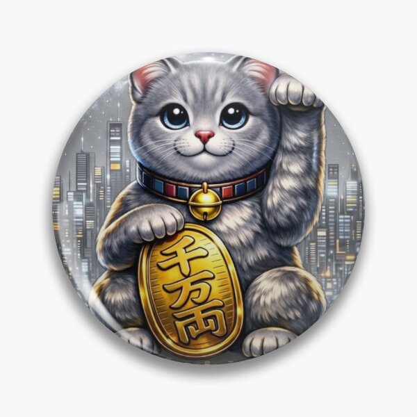 Item preview, #2 Silver Tabby Cyber Maneki Neko | Fortune System designed and sold by FUJIYAMA-JAPAN-WORKS.