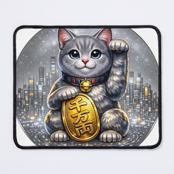Item preview, #2 Silver Tabby Cyber Maneki Neko | Fortune System designed and sold by FUJIYAMA-JAPAN-WORKS.