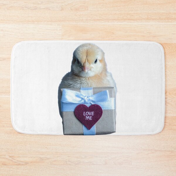Item preview, Cute Baby Chick with Kraft Gift Box Poster - Baby Blue Ribbon Valentine Print - Whimsical Fluffy Bird Wall Art designed and sold by WildGentlemen.