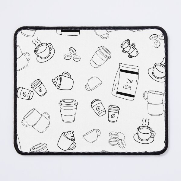 Item preview, Coffee symbols black and white wall paper designed and sold by thefrenchyviet.