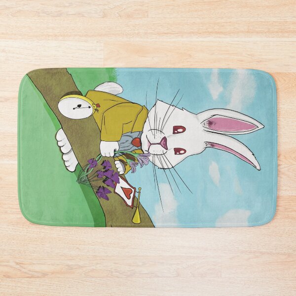 Item preview, White Rabbit enjoying flowers. designed and sold by MCNuki.