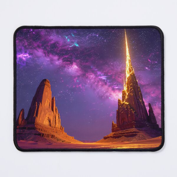 Item preview, The glow of the Eternal Desert beneath the purple starry sky designed and sold by VoidVeilStudio.