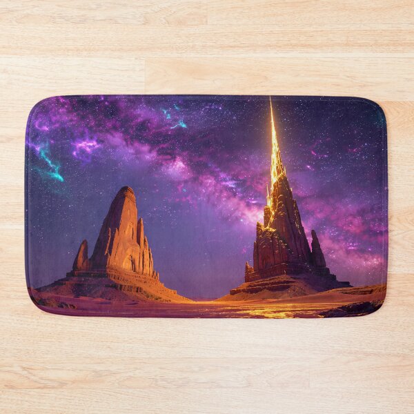 Item preview, The glow of the Eternal Desert beneath the purple starry sky designed and sold by VoidVeilStudio.