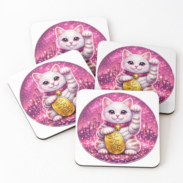 Item preview, #3 White Cat Cyber Maneki Neko | Fortune System designed and sold by FUJIYAMA-JAPAN-WORKS.