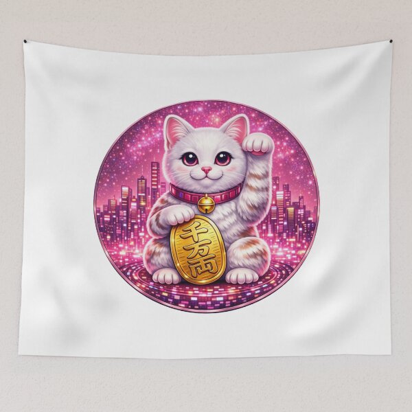 Item preview, #3 White Cat Cyber Maneki Neko | Fortune System designed and sold by FUJIYAMA-JAPAN-WORKS.