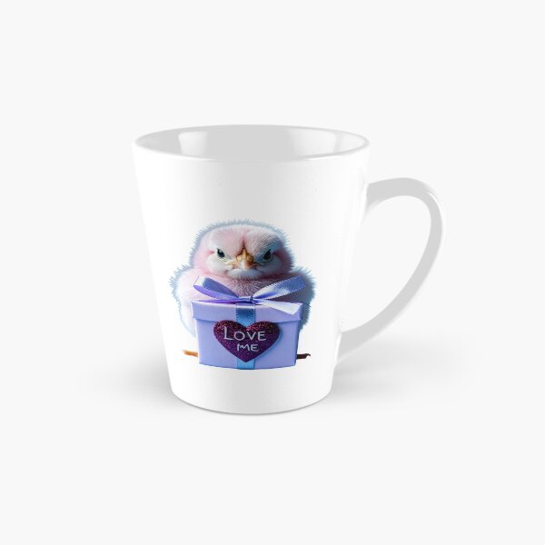 Item preview, Cute Pastel Pink Baby Chick Poster - Lavender Gift Box with Glitter Purple Heart Print - Whimsical Valentine Bird Wall Art designed and sold by WildGentlemen.