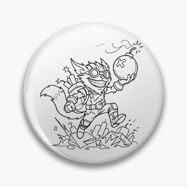 Item preview, Bomb Cat Chaos – Mischievous Steampunk Kitty Line Art - Ziggs Cosplay Parody designed and sold by CuteKats.