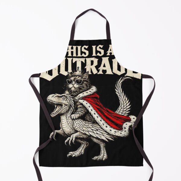 Item preview, This Is An Outrage King Cat Dinosaur Funny Feline Lover designed and sold by AmaXONIC.