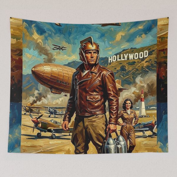 Item preview, Skybound Hero – The Rocketeer Fine Art Print designed and sold by Art's Diner.