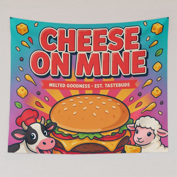 Artikelvorschau, Cheese On Mine Burger Grafik entworfen und verkauft von GraphIt Designs.