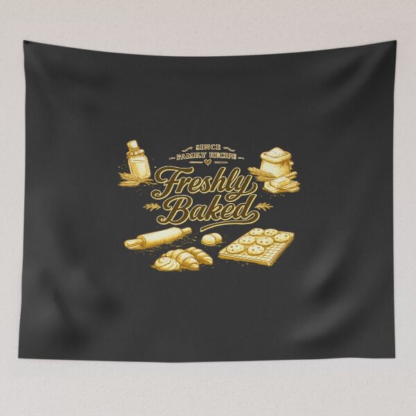 Item preview, Freshly Baked – Family Recipe Vintage Bakery Design designed and sold by Les-Ink-Studio.