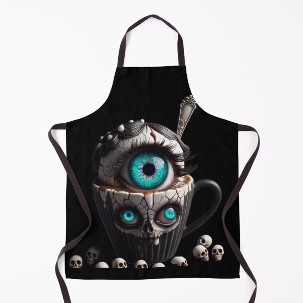 Item preview, Surreal Eyeball and Skull Coffee Cup Split Design designed and sold by LujziWorld.